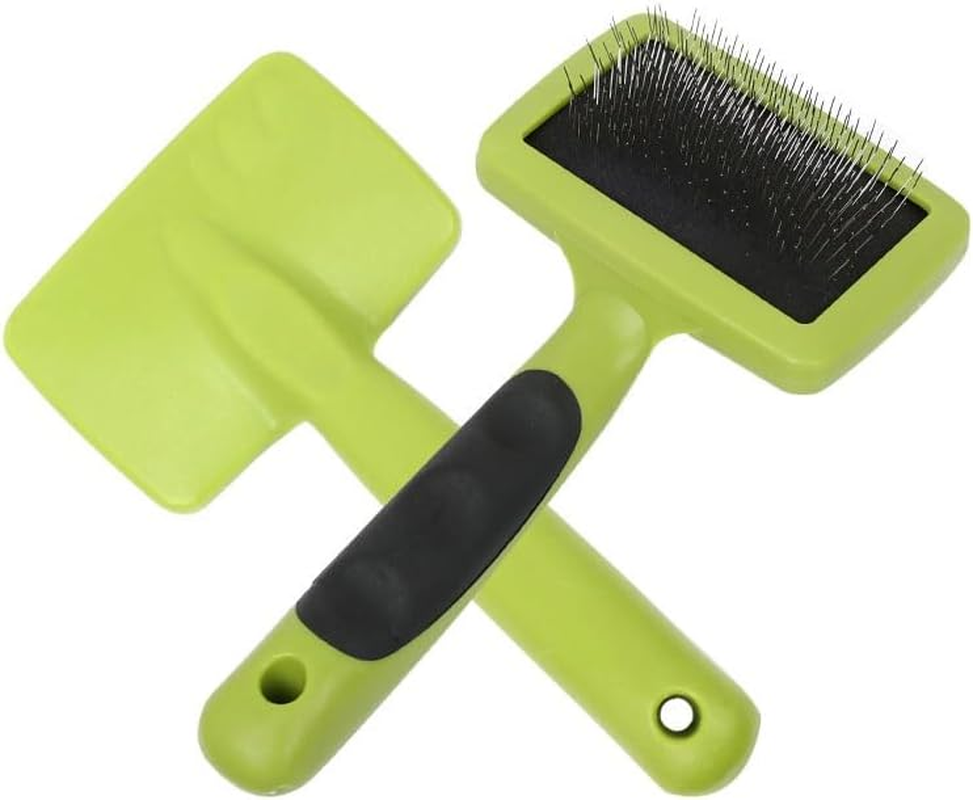 Self-Cleaning Slicker Brush for Dogs, Pet Supplies for Dogs, Dog Grooming Tools (Green, One Size) image number 3