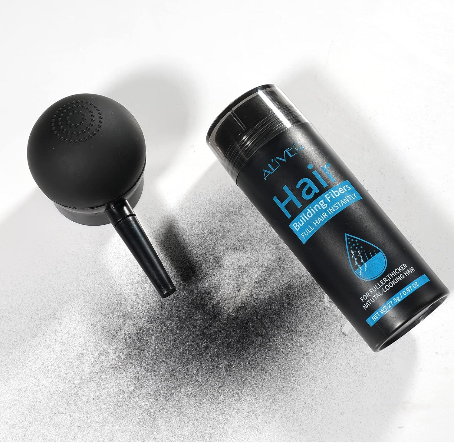 Aliver Hair Fiber Applicator Pump Spray Nozzle, Optimizer Hair Building Fibers for Thinning Hair, Precision Application, Even Distribution,Less Mess, Enhanced Control, Convenience, Black image number 5