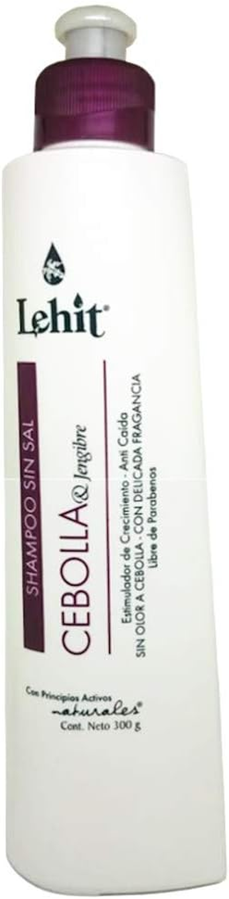 Lehit Cebolla & Jengibre Champu Sin Sal Estimulador De Crecimiento Anti-Caida Sin Olor a Cebolla Con Delicada Fragancia Libre De Parabenos | Shampoo, Growth Stimulator No Onion Smell 10.1Oz-300Ml