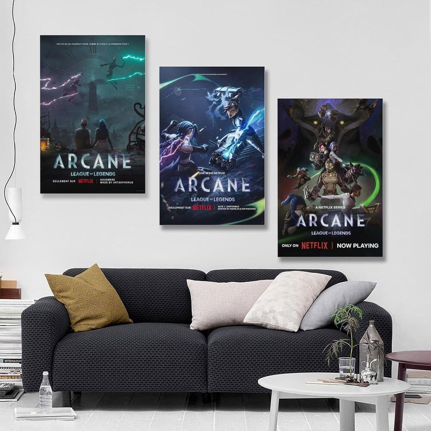 Anime Arcane Poster Poster a Set of 3 Canvas Posters Room Aesthetic Festival Gift Family Bedroom Decor Wall Art Home12X18Inch(30X45Cm)-3Pcs Style image number 1