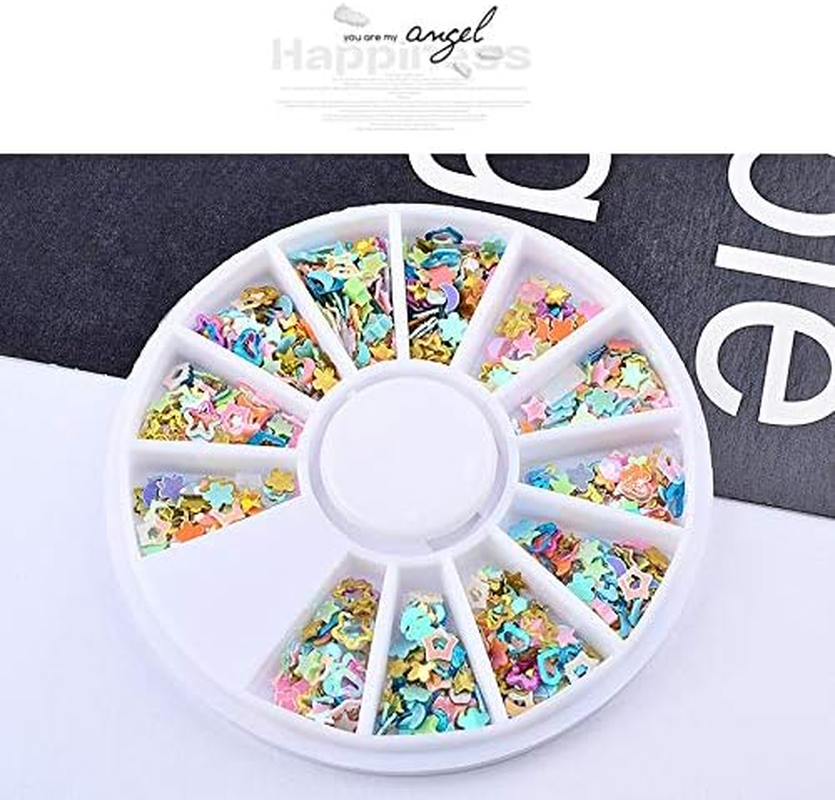 Mixed Heart Flowers Moon Shape Glitter Nail Art Sequins 3D DIY Manicure Nail Accessories Tools Zhengpingpai image number 2