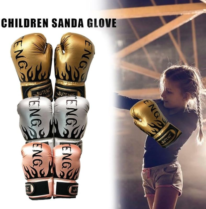 AIMALL Children Kids Boxing Sparring Training Gloves MMA Kick Boxing Punching Gloves - 3-12Y, High-Grade PU Leather & Sponge, Ventilated, Protective, 25X15X3Cm - Blue image number 4