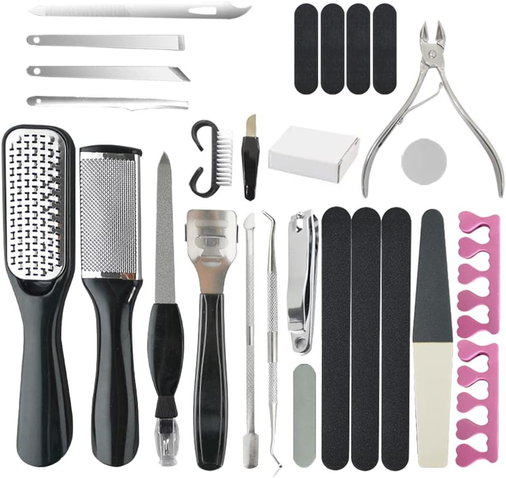 Professional Nail Clipper Nail Cutter Manicure Pedicure Kit - Podiatry Instruments Grooming Kit - Set of 23 Pieces