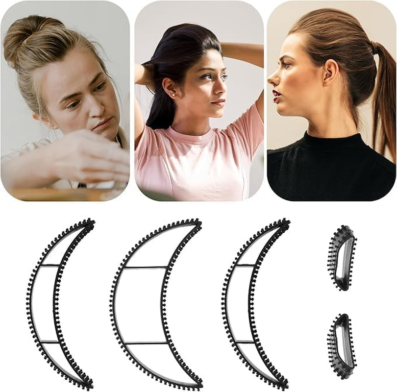 Bump It Black Styling Coiler Set,5Pcs Hiar Bun Black Styling Coiler Set Bump It Hair Accessory,Bump It Black Styling Coiler,Bump It Set Black Styling Coiler for Hair Accessory Bump Fluffy Hairdressing image number 1