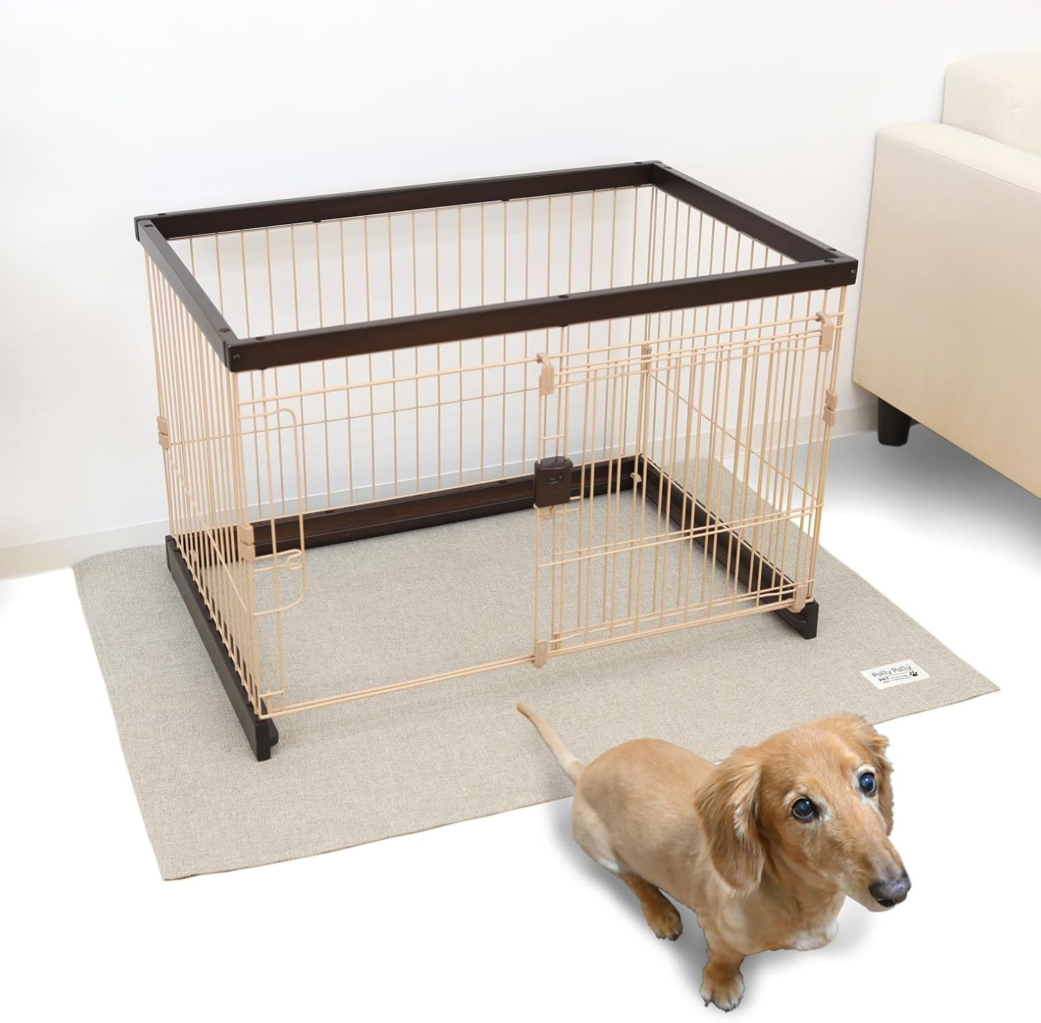 Sanbelm Pallypallypet PT5409 Mat for Dogs, under the Cage, Ivory, 47.2 X 33.9 Inches (120 X 86 Cm), Water Repellent, Machine Washable, Floor Scratch and Stain Prevention image number 6