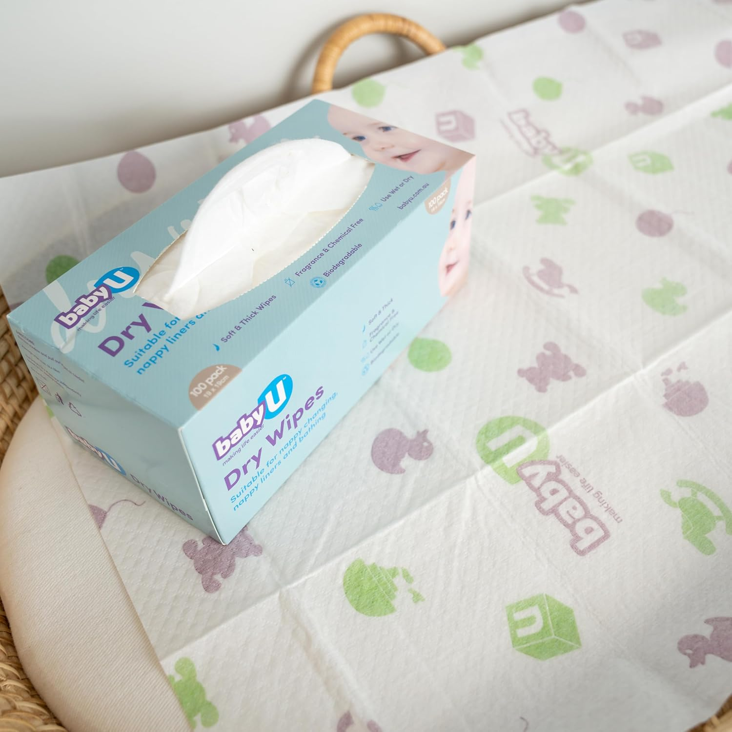 Babyu Nappy Change Essentials Bundle 3 - Dry Wipes, Scented Nappy Bags, Disposable Change Mats image number 1