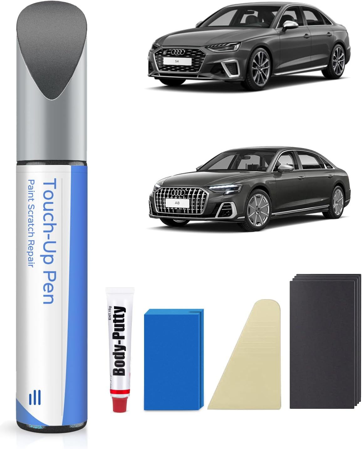 Glacier White Metallic(Ls9R/2Y) Touch up Paint Repair Kit Compatible with Audi - DIY Kit Exactly Matches Chips and Nicks image number 1