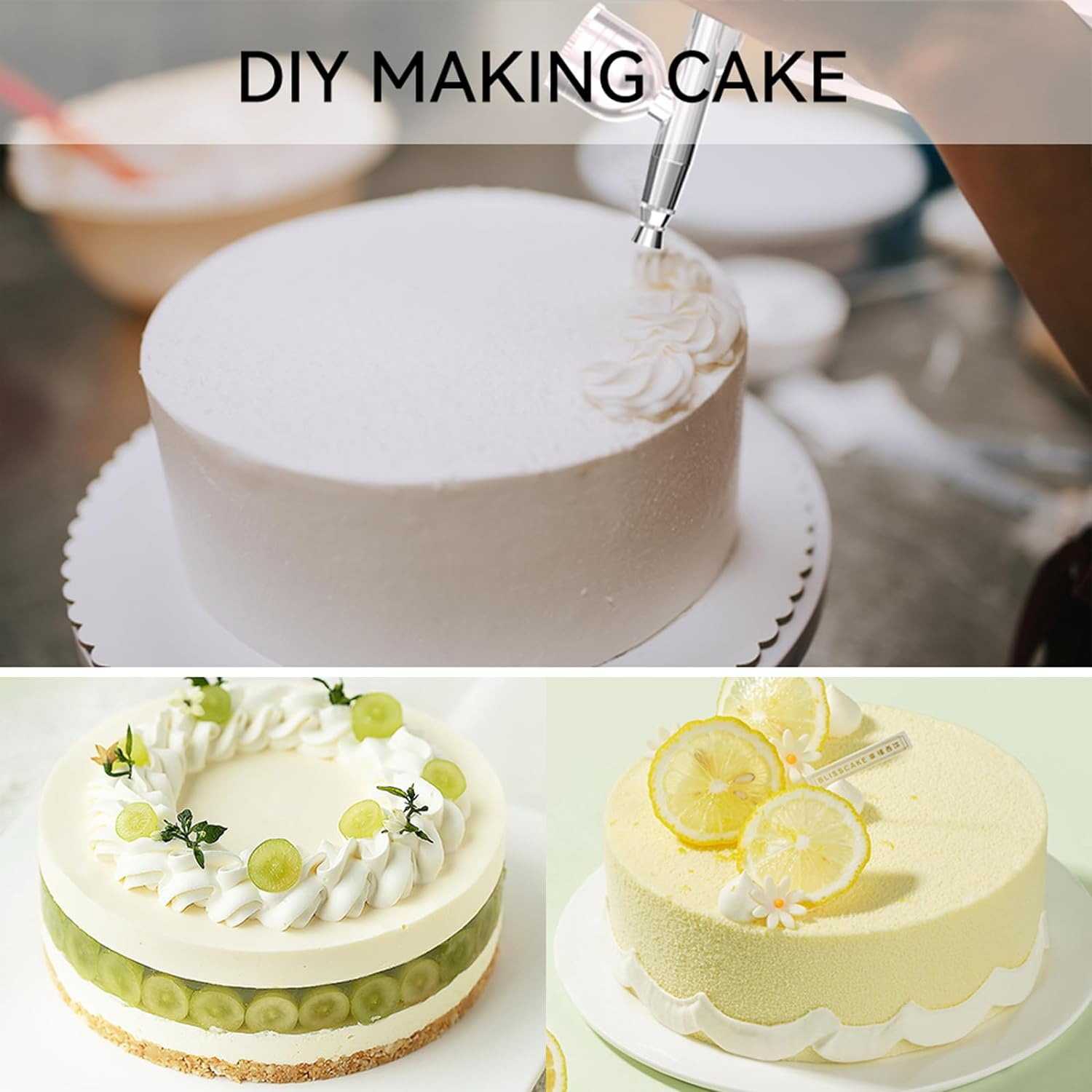 Roseflower Cordless Airbrush Kit with Compressor, Mini Portable Makeup Airbrush Set, USB Rechargeable Air Brush Kit for Nail Art, Makeup, Cake Decoration, Painting, Deep Moisturizing Face Spa#Black image number 3