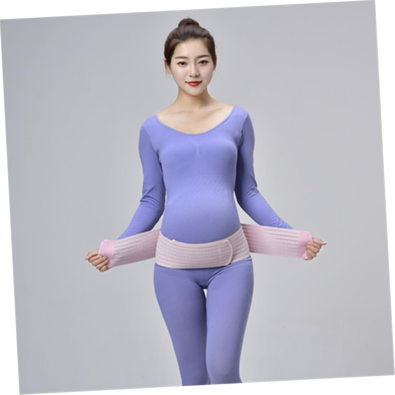 Pregnant Women Belts Dual Layer Breathable Abdominal Band Postpartum Pelvic Waist Support Pink Free Size Maternity Belly Support for Pregnancy and Recovery image number 5