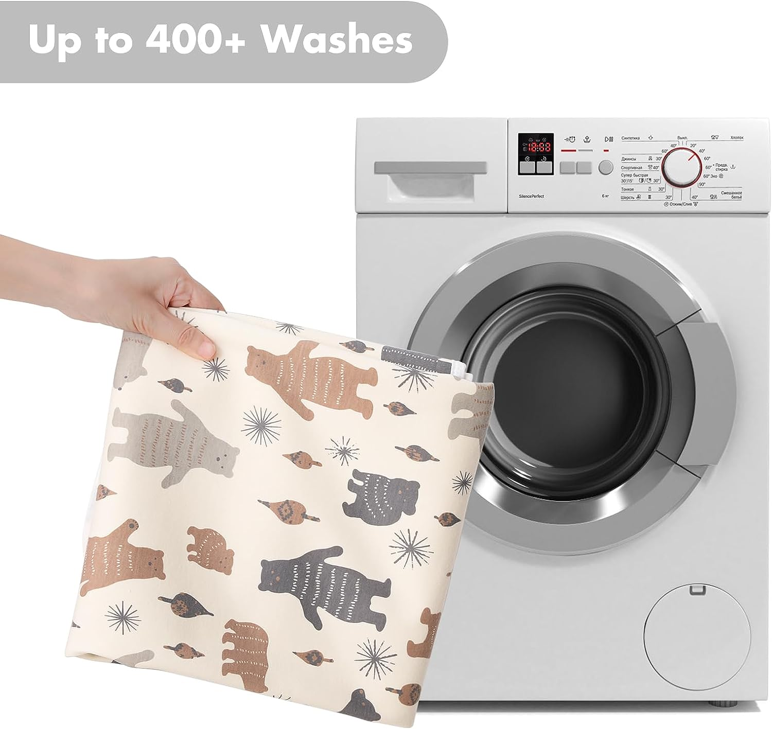 YIVEKO Baby Waterproof Bed Pad Washable Mattress Pad Reusable Underpads Bed Wetting Incontinence Cover for Baby Toddler Children and Adults - Forest Bear image number 2