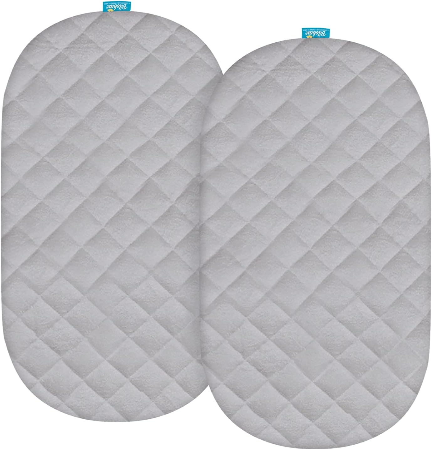 Bassinet Mattress Pad Cover Fit for SNOO Smart Sleeper, 2 Pack, Waterproof Quilted Ultra Soft Viscose Made from Bamboo Terry Surface, Gray image number 1