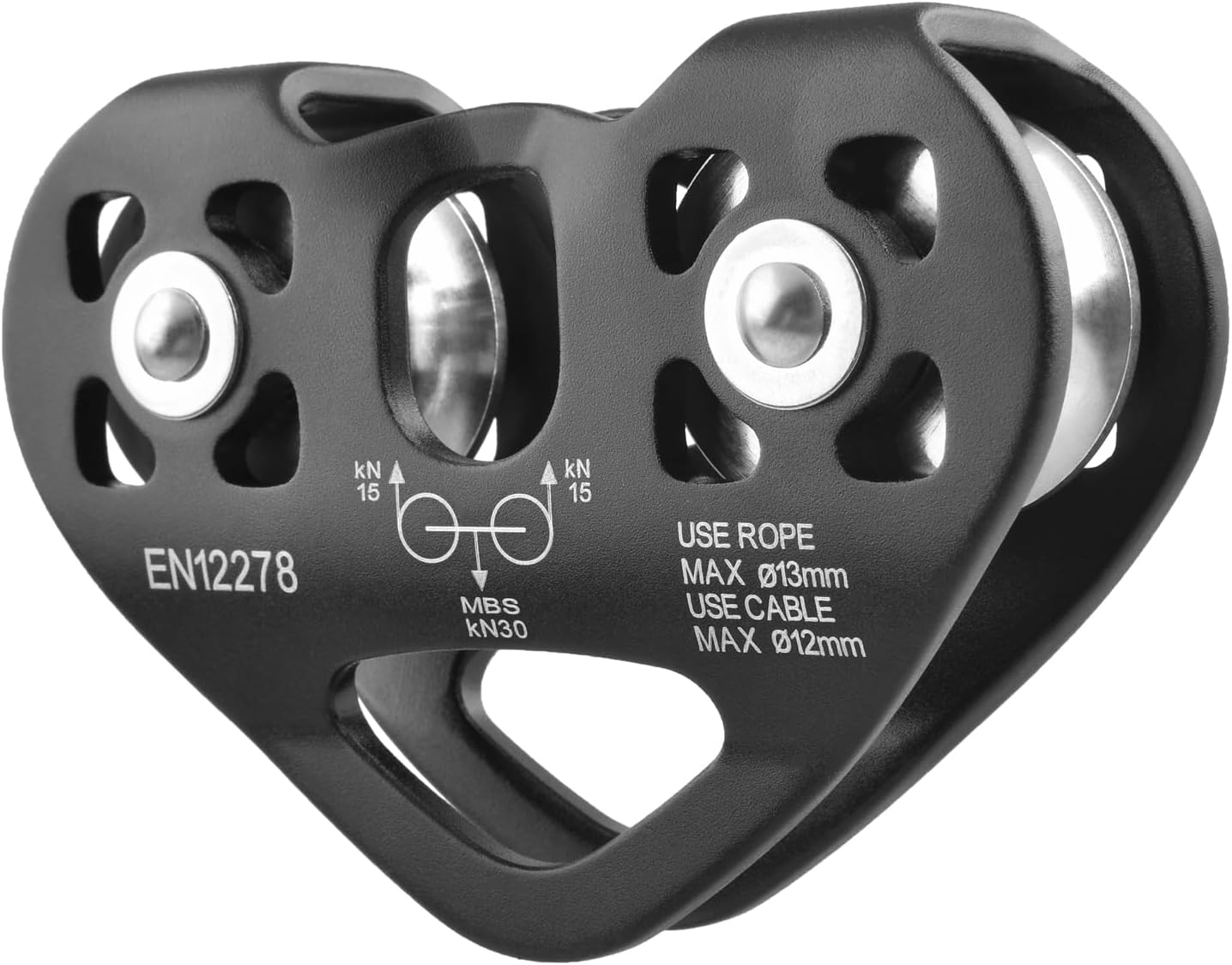 TRIWONDER 20Kn Climbing Pulley Rescue Pulley Single Sheave Aluminum Fixed Eye Rock Rope Pulley