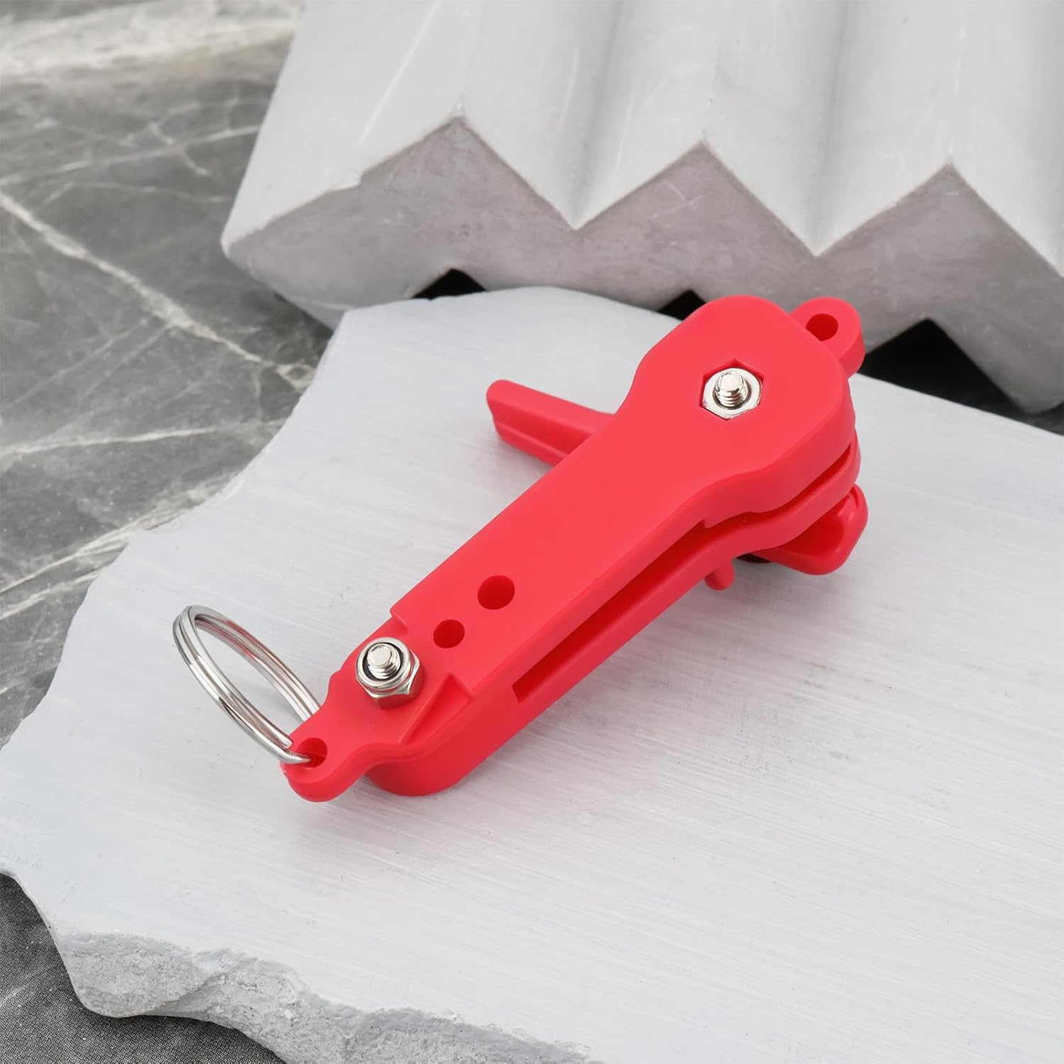 Be in Your Mind 2PCS Tension Snap Release Clip 67.1X18.2Mm with Rings Fishing Release Clip for Downrigger Boat Kite and Planer Boards Fishing Red image number 1