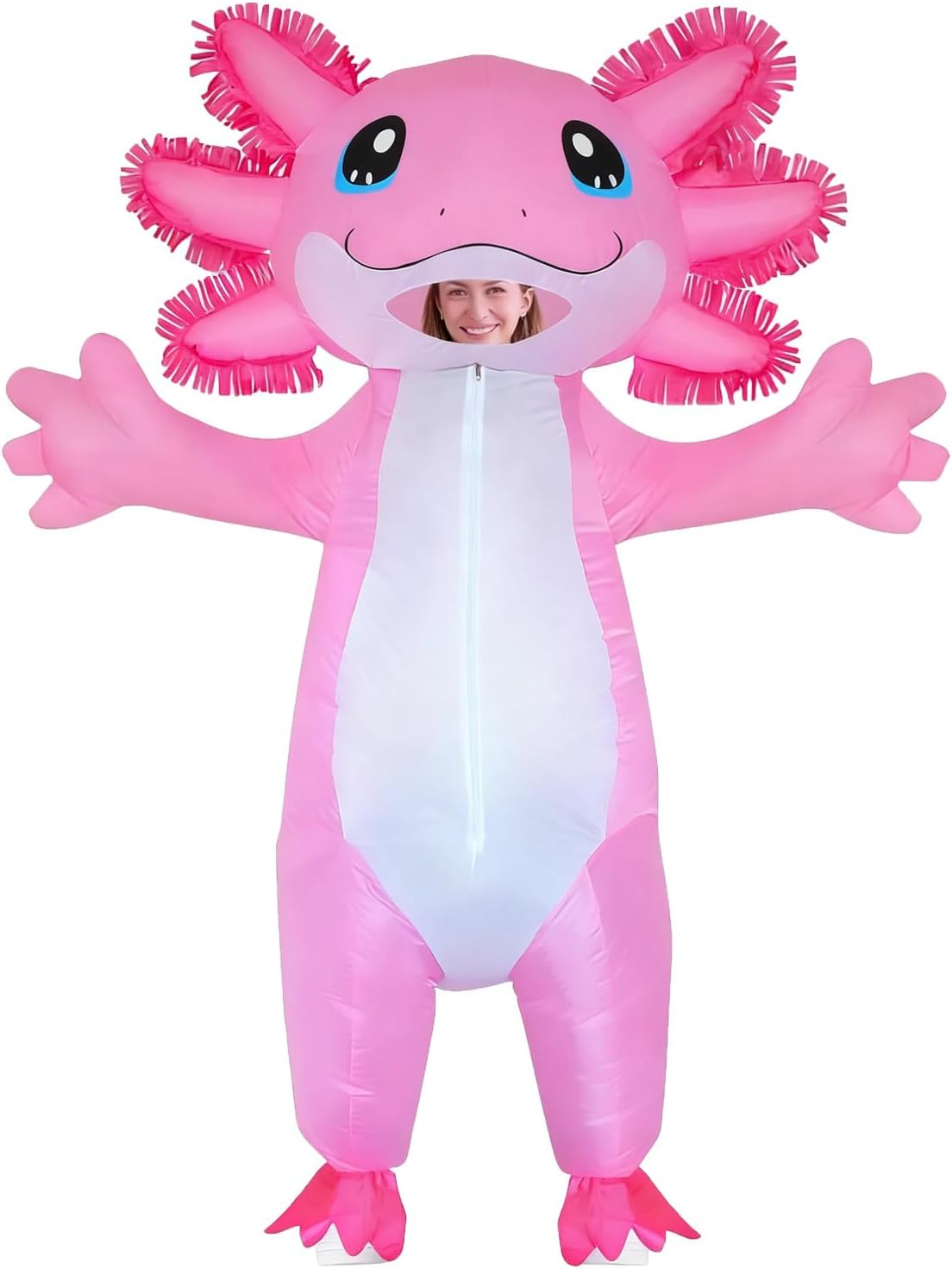 Inflatable Costume Adult Axolotl Costumes Deluxe Halloween Air Blow-Up Costume Axolotl Costumes for Women Men Cosplay Party