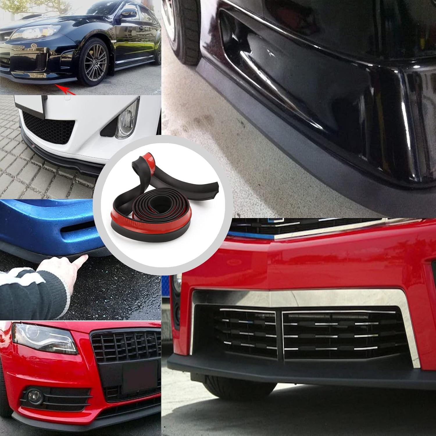 Front Spoiler Lip Original Universal Car Spoiler Lip Splitter 2.5 M Protection for Gluing Body Skirt Protector for Cars Trucks SUV image number 4