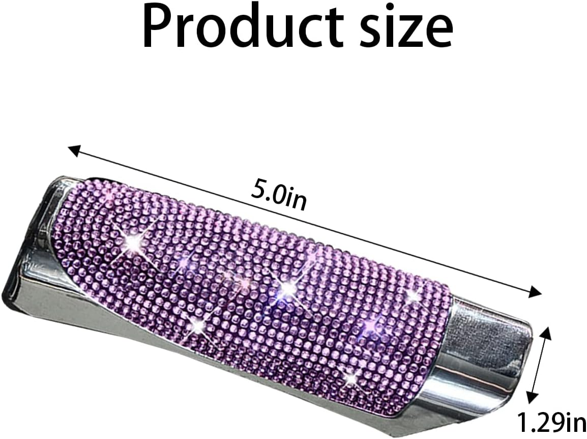 BELOMI Car Handbrake Cover, Bling Crystal Rhinestone Dedicated Side Brake Protective Cover, Diamond Inlaid Car Supplies Lever Cover, Auto Interior Decoration Accessories Universal for Women Girls image number 5