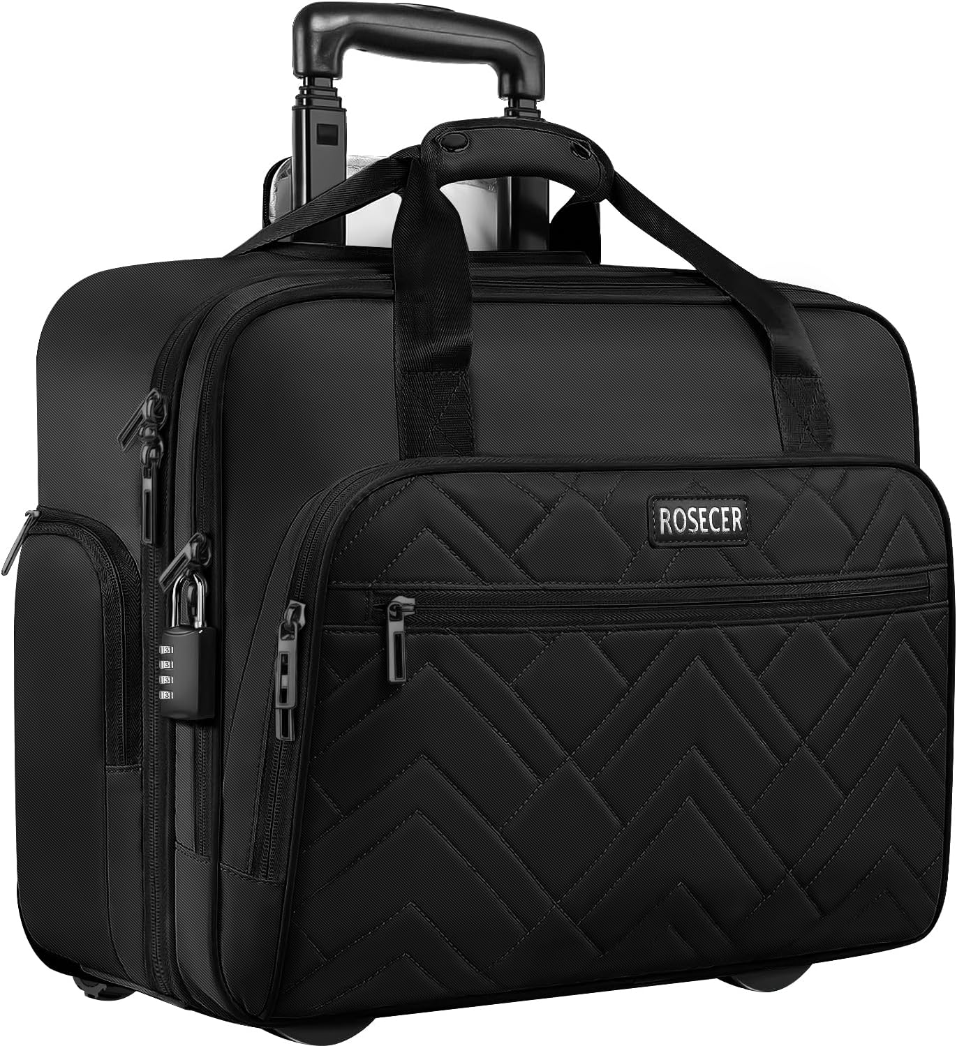 Rolling Laptop Bag, 17.3 Inch Premium Laptop Briefcases with Wheels for Men & Women, Waterproof Rolling Computer Bag Work Bag Laptop Case for Travel Work Office School Business image number 3