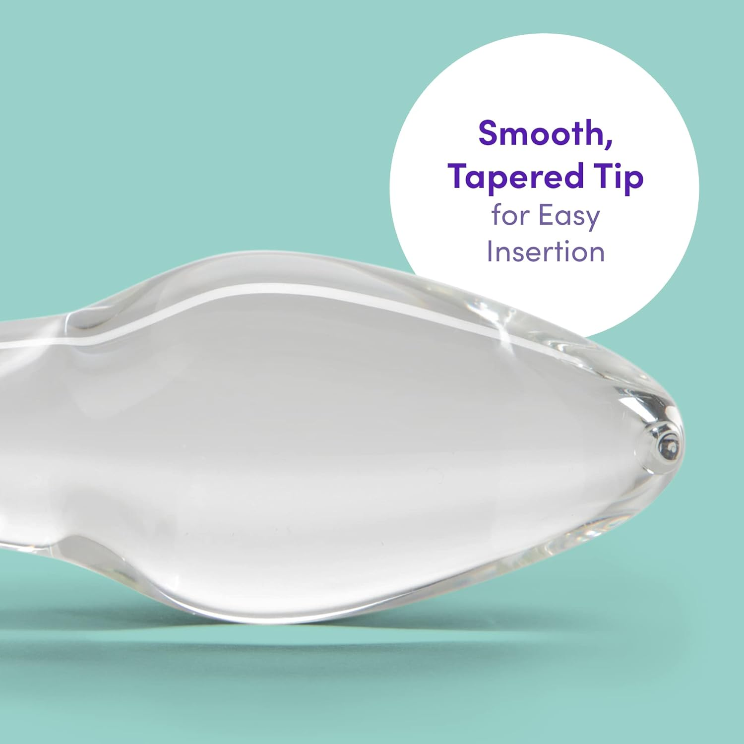 Lovehoney Pure Pleasure Butt Plug - 4 Inch Glass Anal Plug - Tapered Tip with Flared Base - Waterproof - Clear image number 1