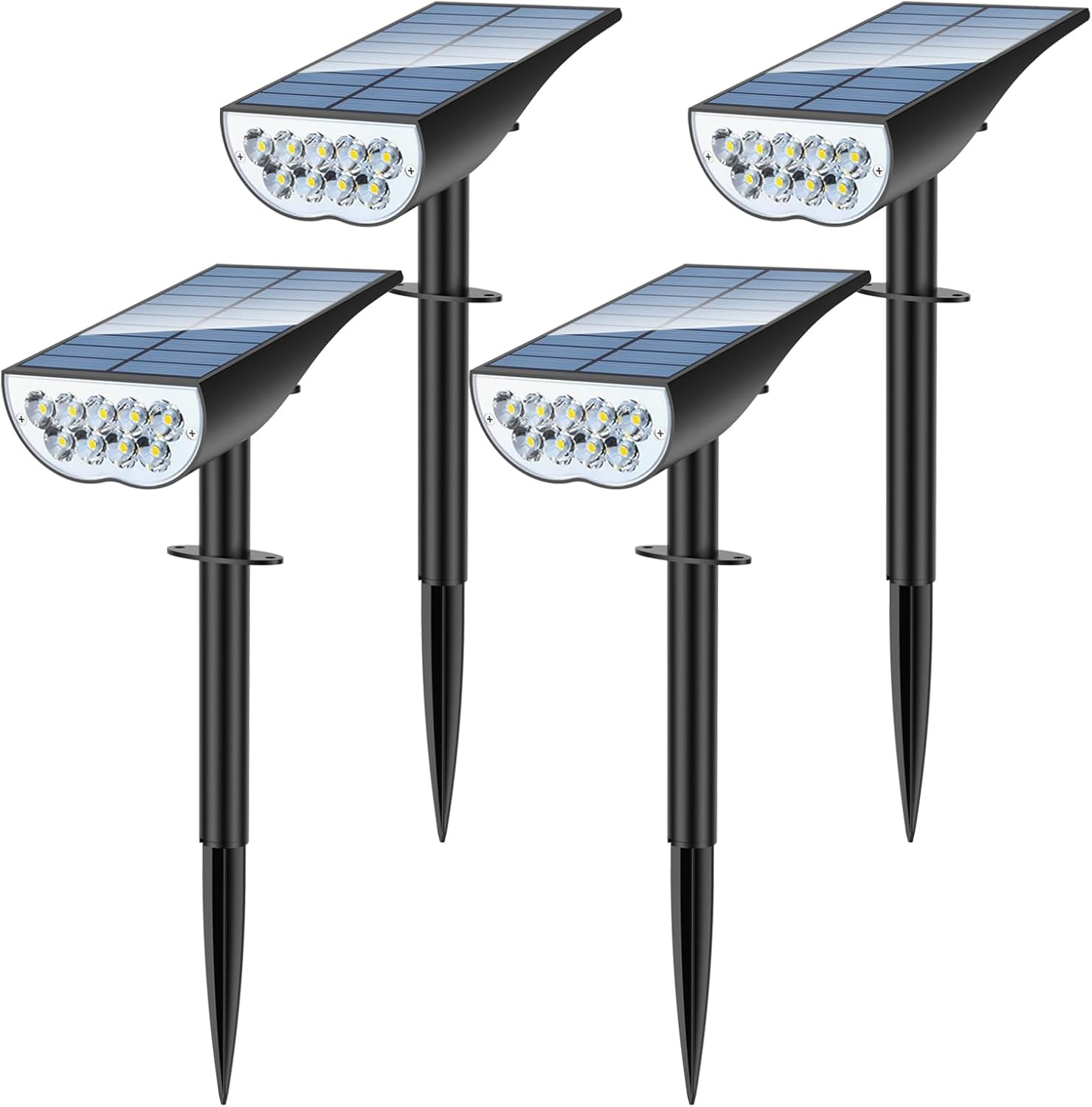 Solar Spot Lights Outdoor, Solar Lights Outdoor Waterproof IP65, 3 Brightness Modes Dusk to Dawn Landscape Spotlights for Yard Garden Pathway Tree Decoration, Cool White, 1 Pack