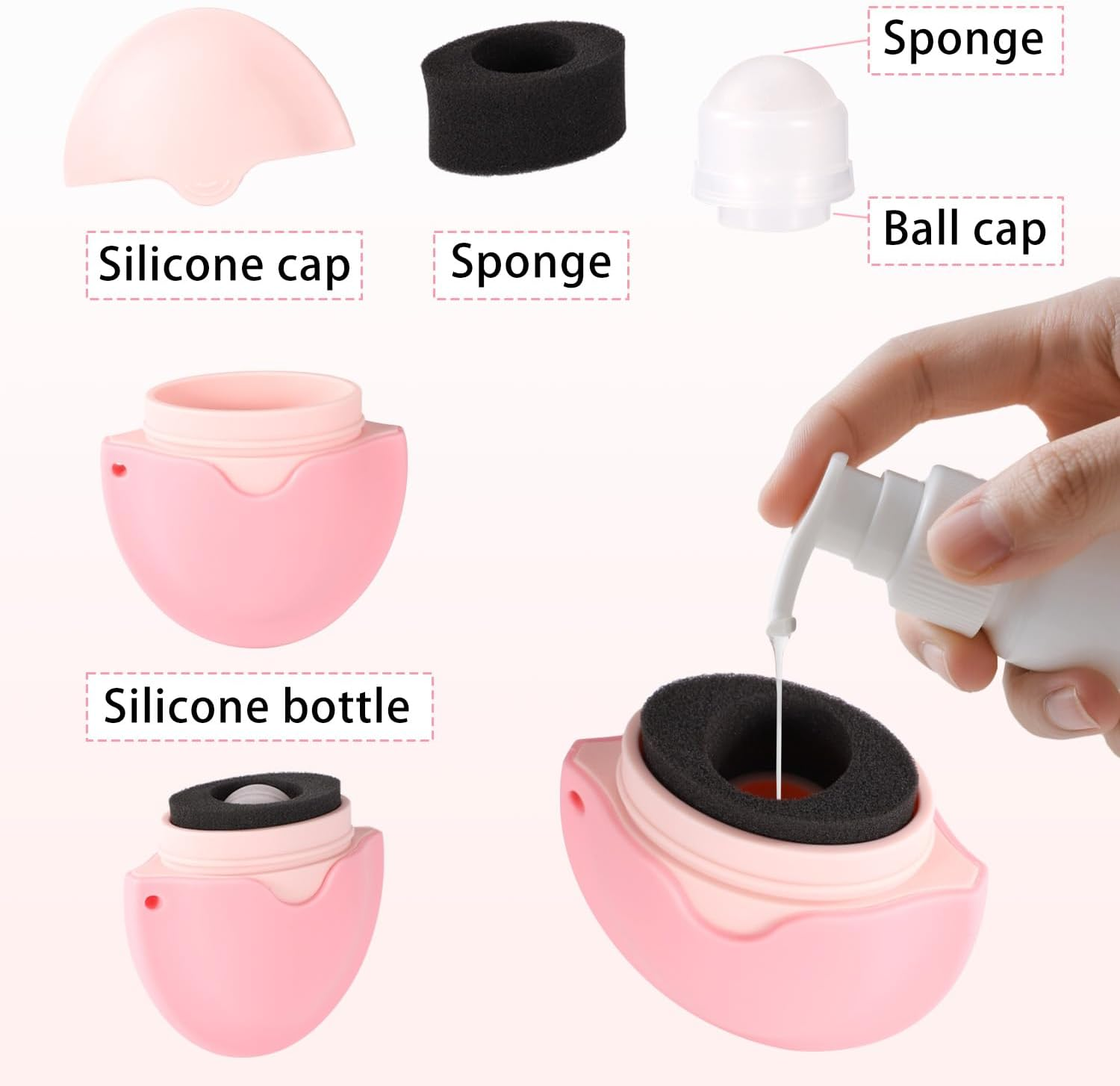 Lyreh Sunscreen Roller Applicator, Pink Sunscreen Roll Sponge Applicator Sunblock Buddy Brush Sun Cream Brush for Kids Adults Families Travel