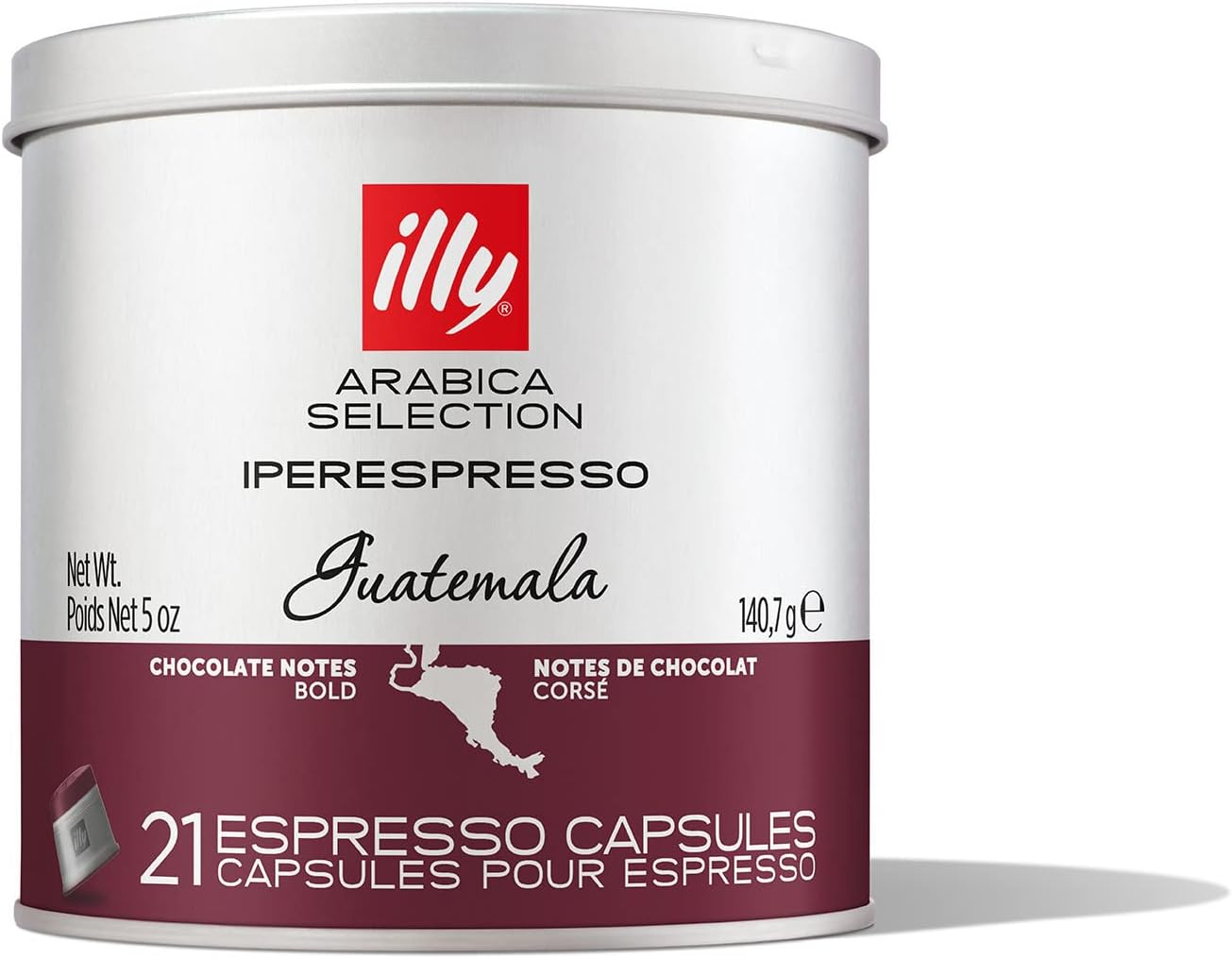 Illy Arabica Selection Brazil Espresso Capsules, 21 Count - Rich Brazilian Coffee Flavor - Compatible with Espresso Machines - Smooth, Balanced, and Velvety - Dark Roast, 100% Arabica Beans - 1 Count (Pack Of 6), Guatemala Single Origin Dark Roast