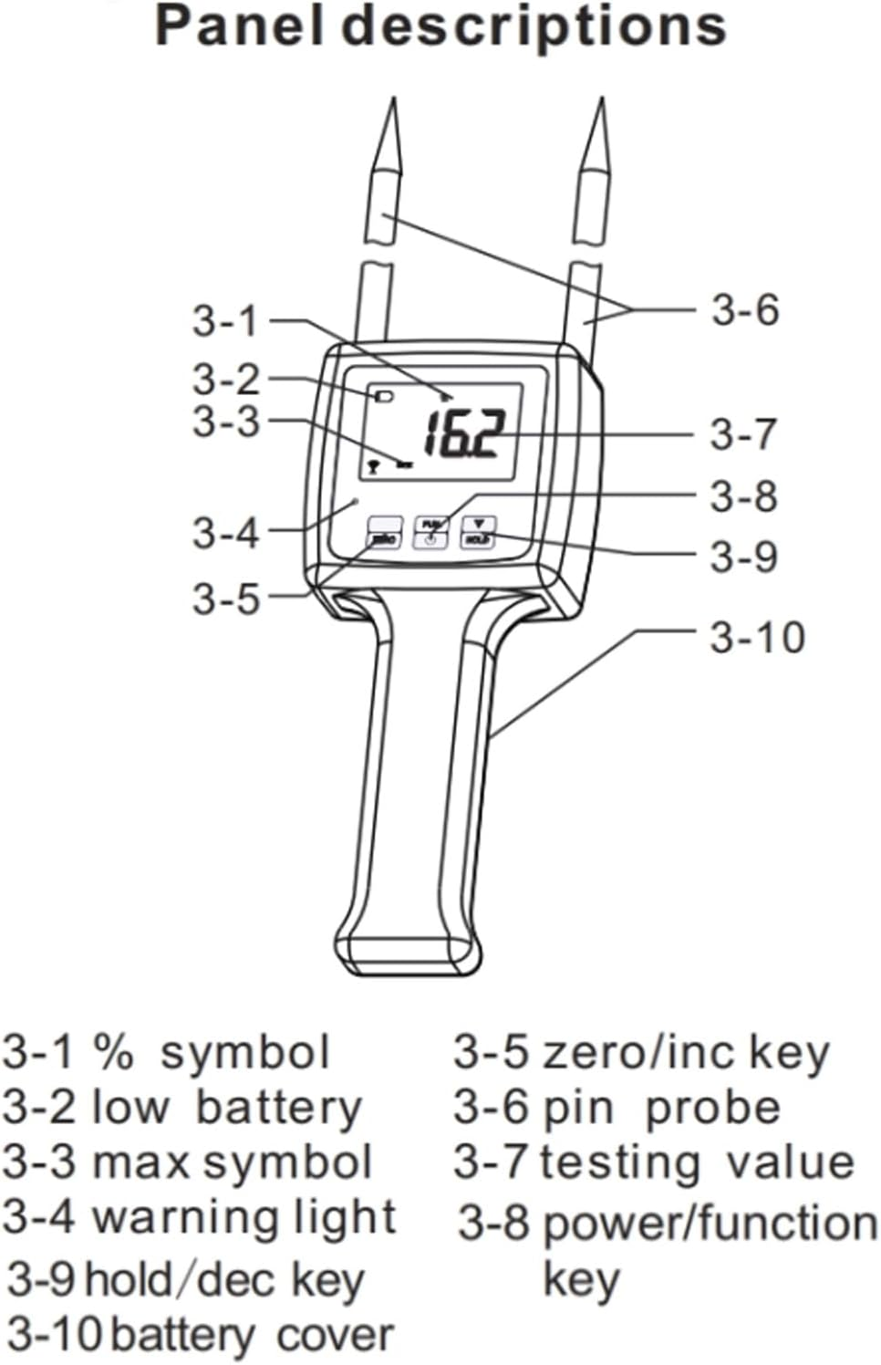 TK100H Portable Hay Moisture Meter, Hay Moisture Tester with Probe, Backlit Display, Moisture Meter Probe for Hay, Forage Grass, Leymus Chinensis, Alfalfa Ensuring Hay Quality image number 4