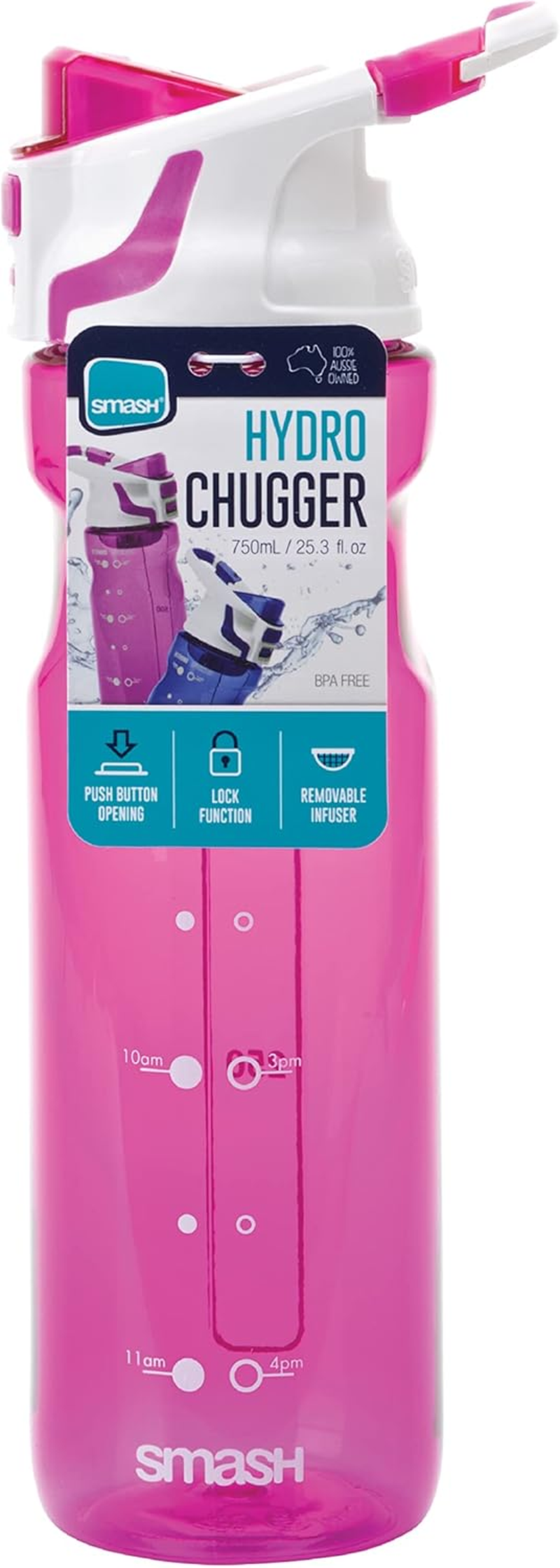 Smash Chugger Water Bottle with Infuser, Pink, 750 Ml Capacity - Mint image number 4