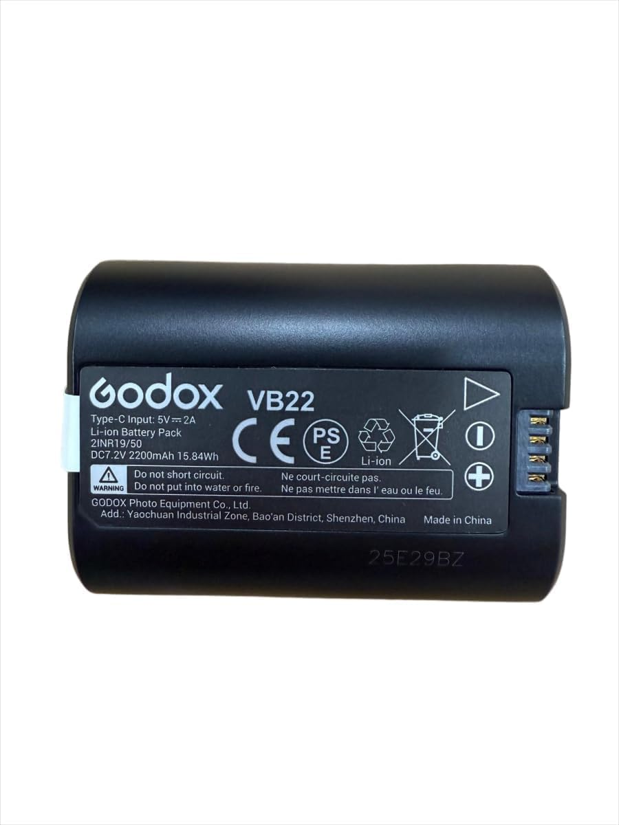 GODOX V480 Battery, VB22 Battery for V480C V480S V480N V480O V480F V480O Camera Flash, USB C Charging, 7.2V 2200Mah