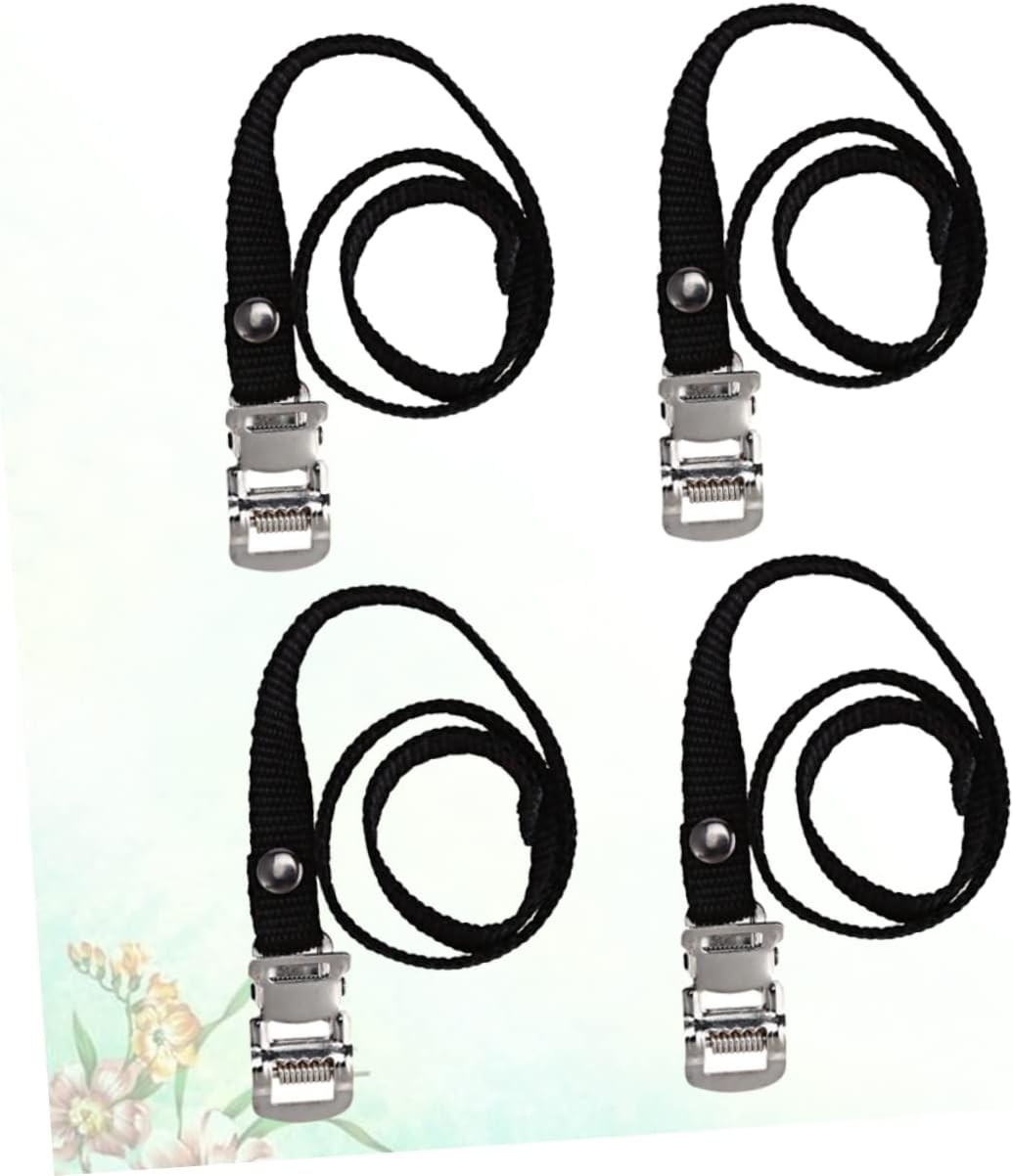 4 Pcs Bike Rack Support Strap Bike Pedal Straps Clips Replacement Rack S Exercise Mountain Toe Clips S Replacement Aluminum Alloy Support Belt image number 3