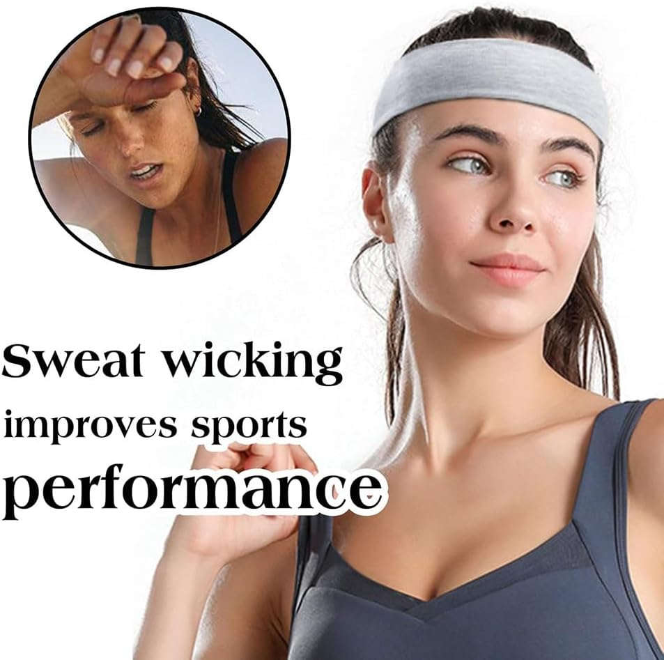 Leanockesa 8 Pack Non-Slip Headbands for Women,Trendy Elastic Hair Bands, Soft Thick Cotton Cloth Headband for Workout, Yoga, Running, Sports and Everyday Use image number 1