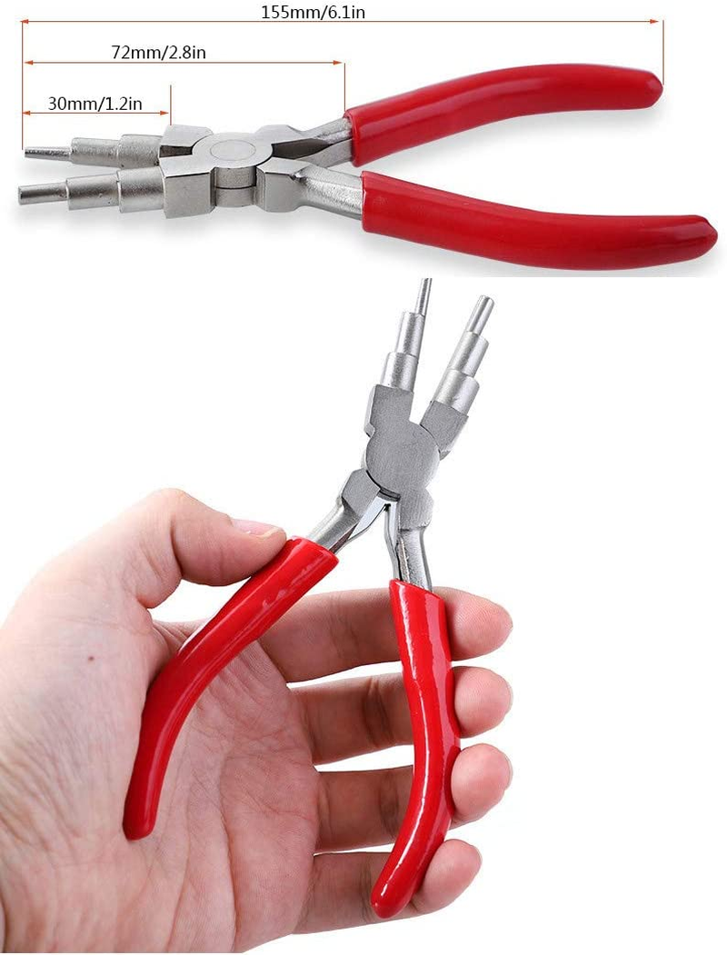 Meichoon Jewelry Pliers Set 3 Piece Includes 6-In-1 Bail Making Looping Pliers Artistic Wire Nylon Jaw Pliers and Bent Nose Pliers for Beading, Looping, Shaping Wire, DIY Jewelry DC722 image number 3