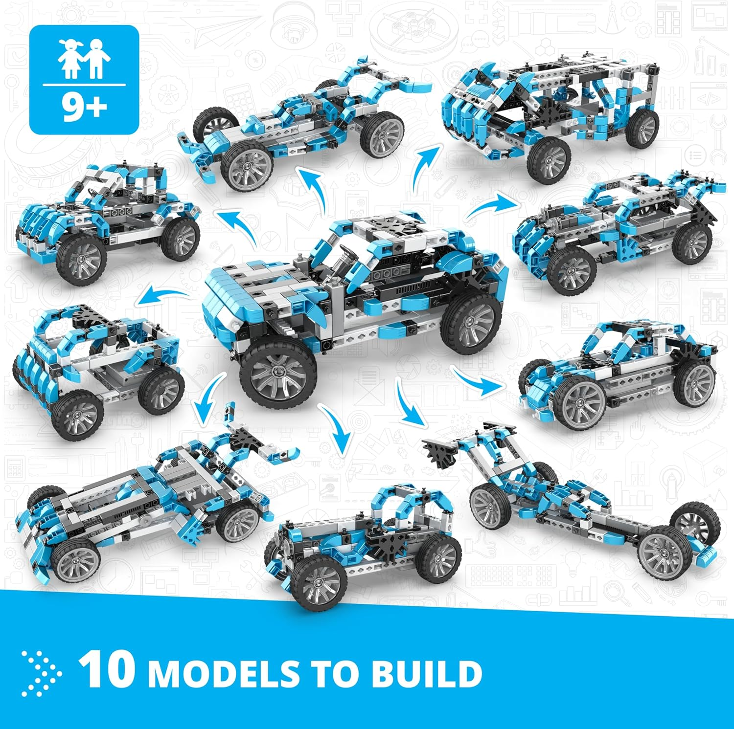 Engino Inventor Motorised Offroader Mechanics Building Block 284-Pieces Set image number 2