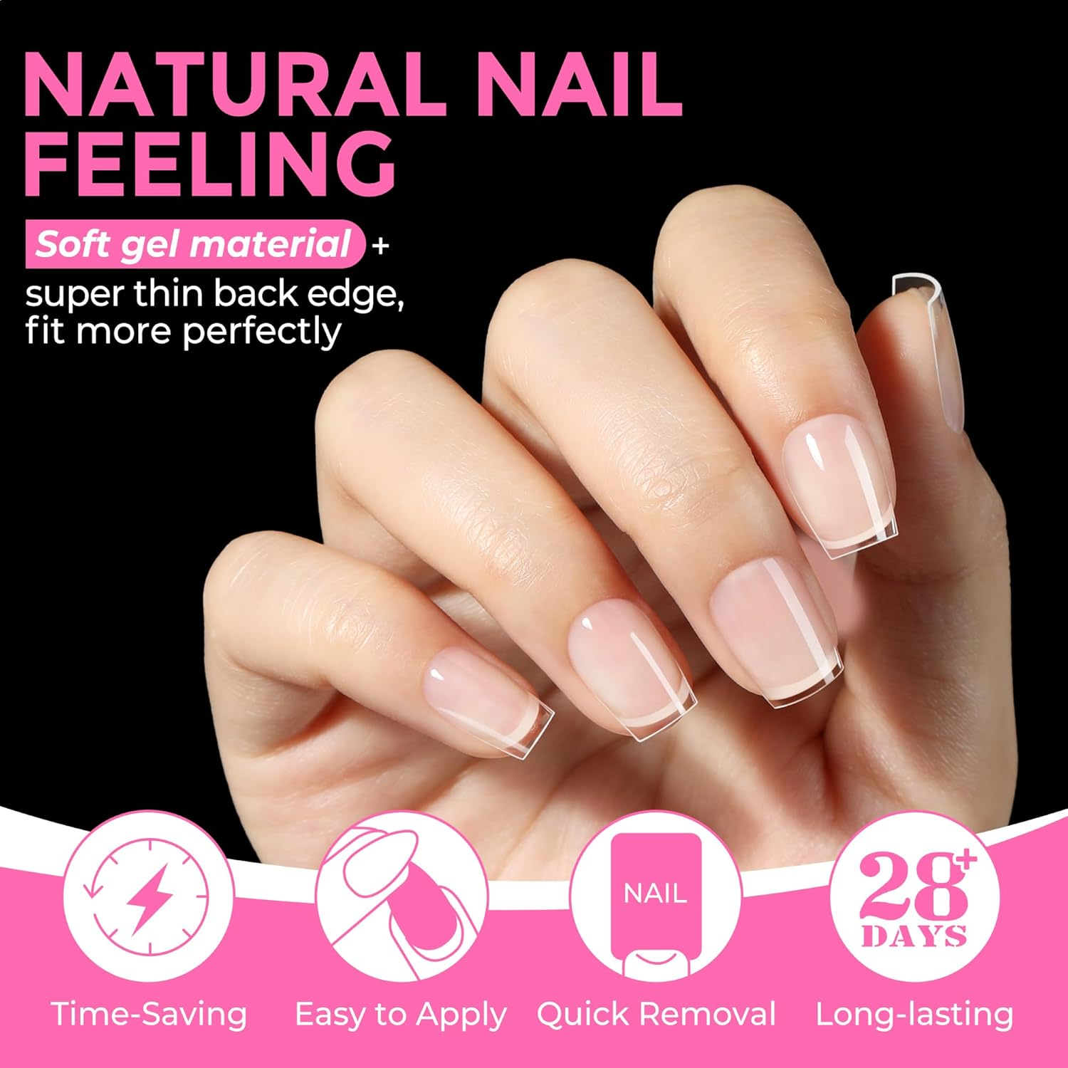 UNA GELLA Extra Short Coffin Nails XS 216Pcs Pre-Shape Press on Nails Extra Short Coffin Gel Tipsfull Cover Acrylic Fake False Nails Extension 12 Sizes Gelly Tips image number 6