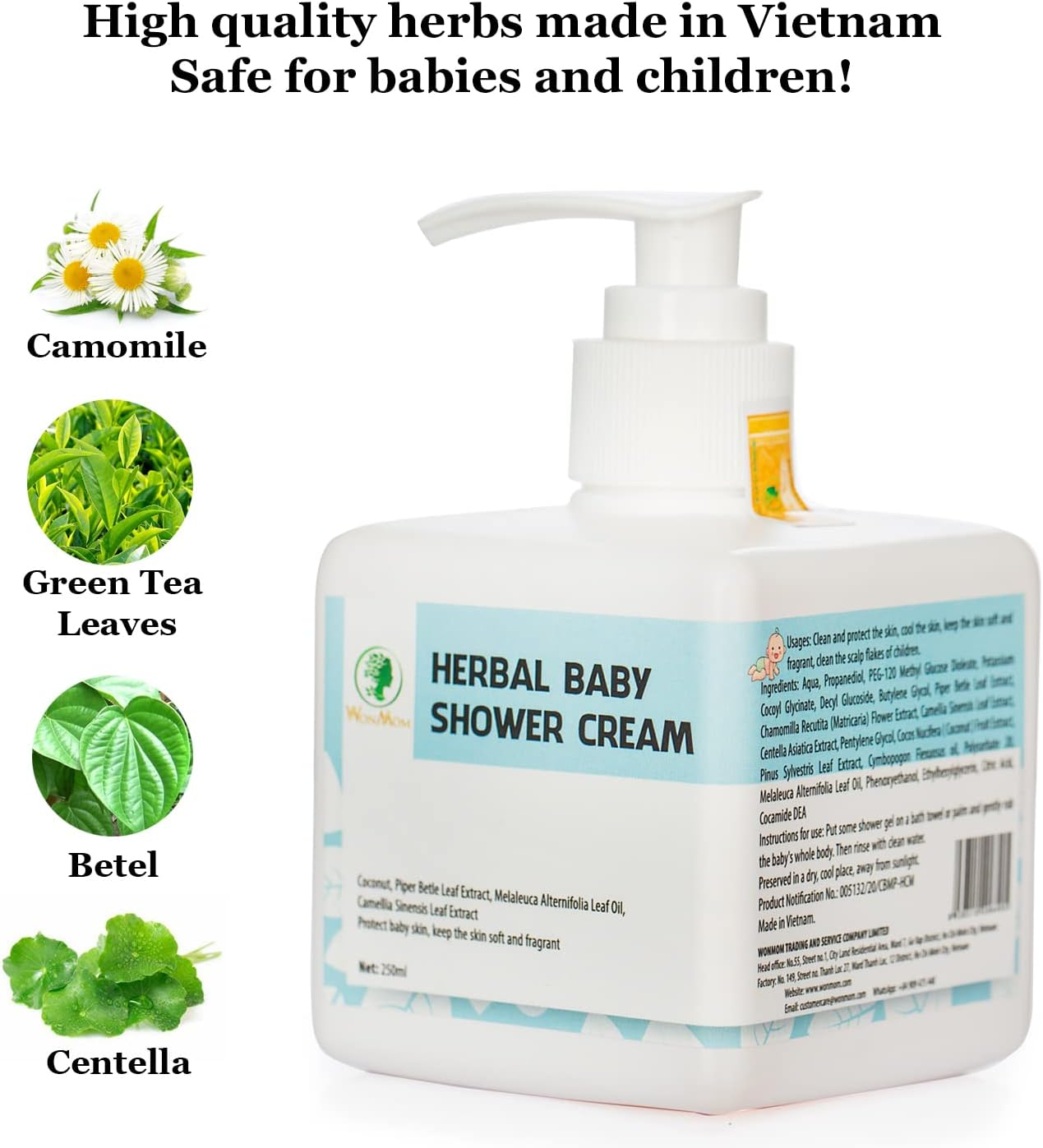 Herbal Baby Shower Cream with Piper Betel Leaf Essential Oil ( 250Ml ) image number 4