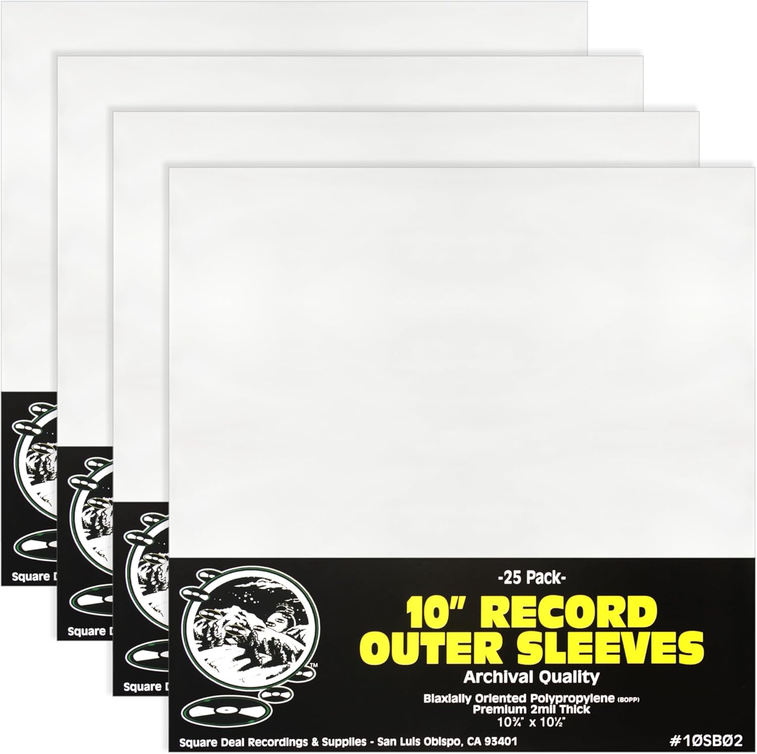 10" Record Outer Sleeves - Super Clear Premium 2 Mil Thick - Archival Quality BOPP - 10SB02 (25) image number 4
