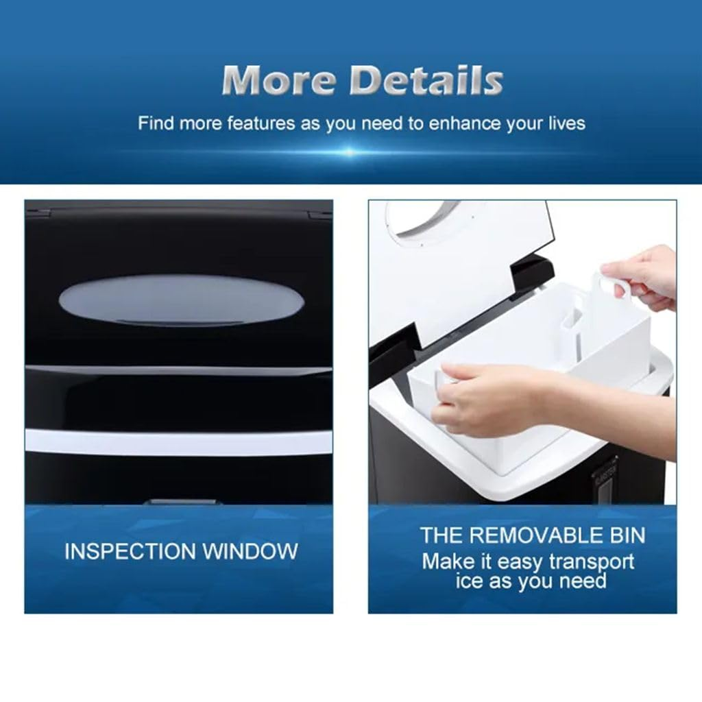 Maxkon Machine Countertop, 16.2Kgs in 24 Hours, 3.2L Larger Water Tank, Self-Clean Electric Compact Potable with Ice Scoop and Basket for Home/Kitchen/Office image number 3