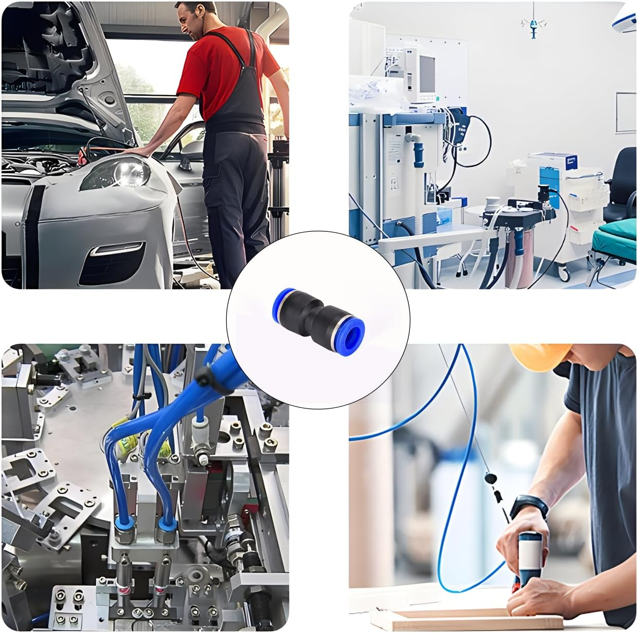 4Mm Straight Push to Connect Fittings, Quick Release Pneumatic Connector Air Line Fitting Plastic Union Pipe Tube Fittings,20Pcs. image number 3