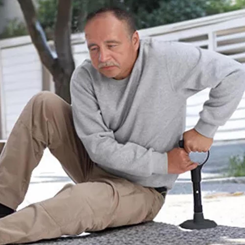 Mobility Aids Tool Adjustable Standing Assist Devices,Help Seniors Get up from Floor/Ground,Adjustable Standing Assist Supports Equipment,Elderly Lift Assist Devices for Old People (Black) - Yellow image number 5