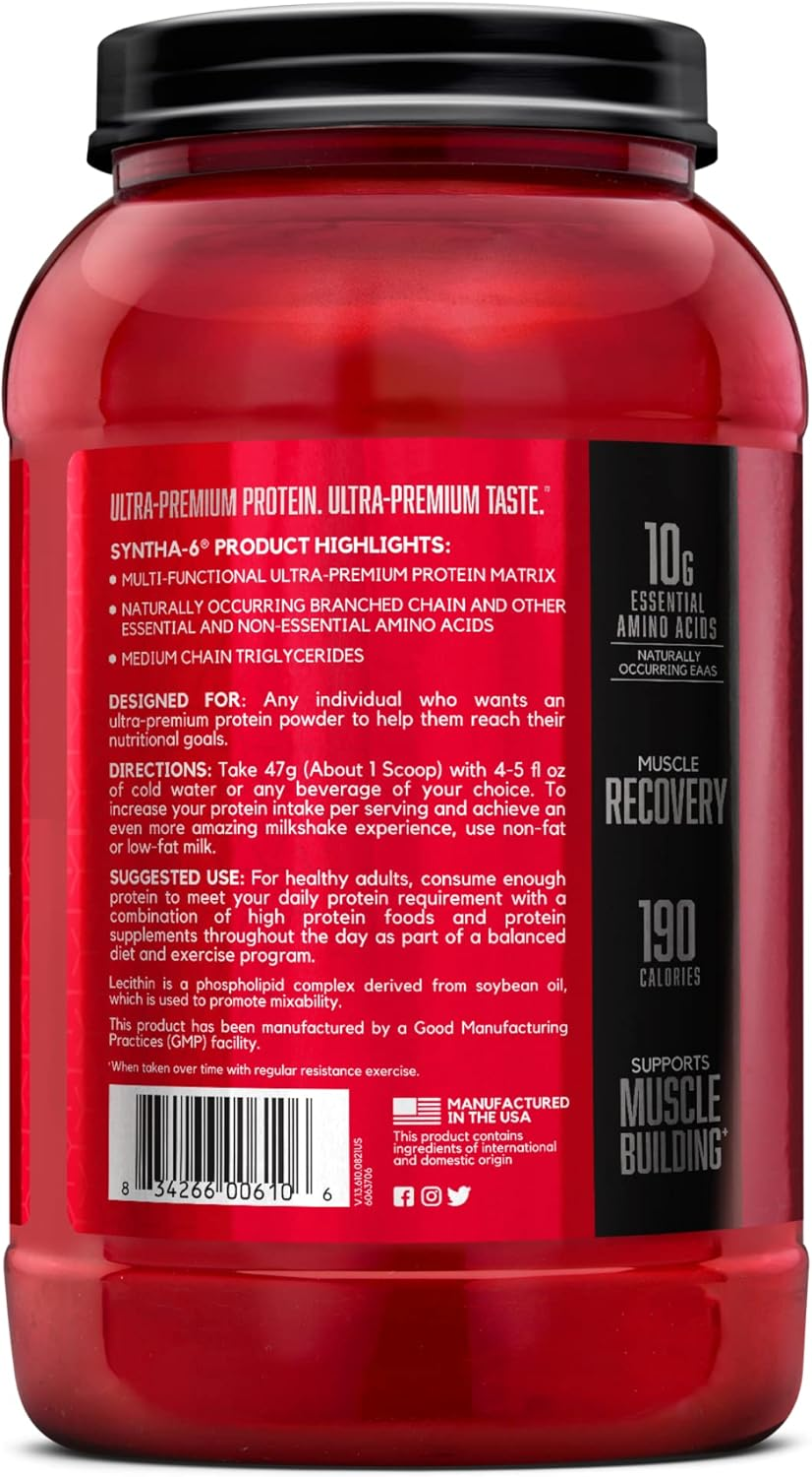 BSN Syntha 6 Blend Protein Powder, Vanilla, 28 Serves, 1.32 Kg