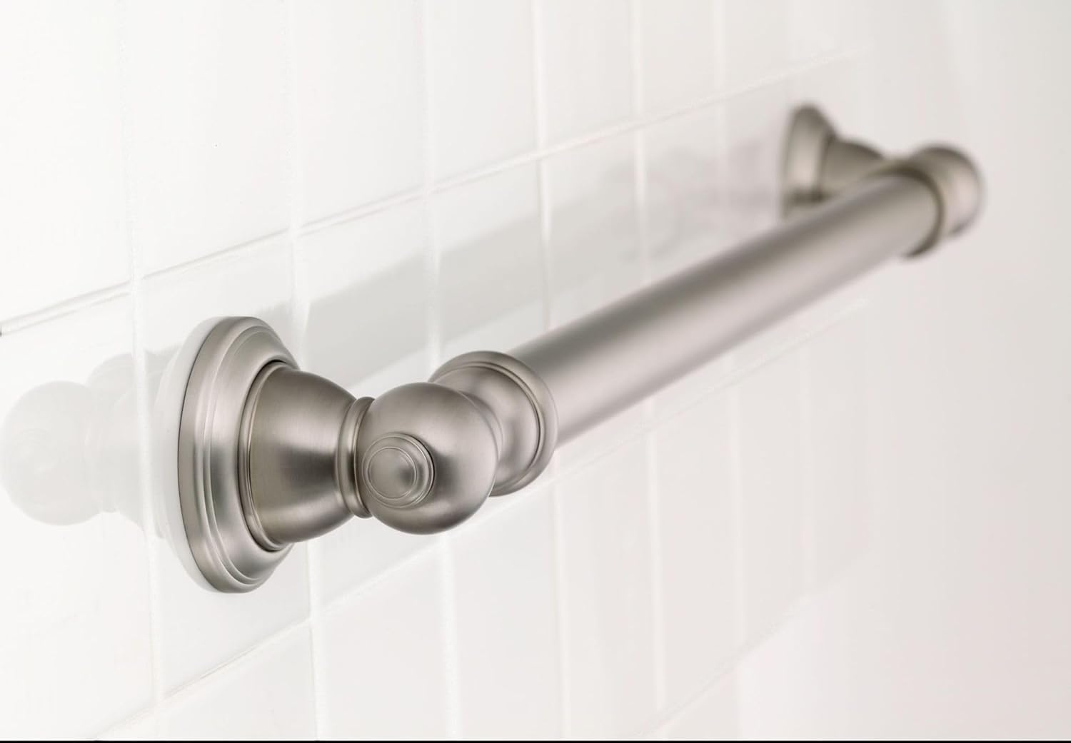 Moen Brushed Nickel Bathroom Safety 24-Inch Stainless Steel Traditional Shower Grab Bar for Handicapped or Elderly, YG5424BN image number 5