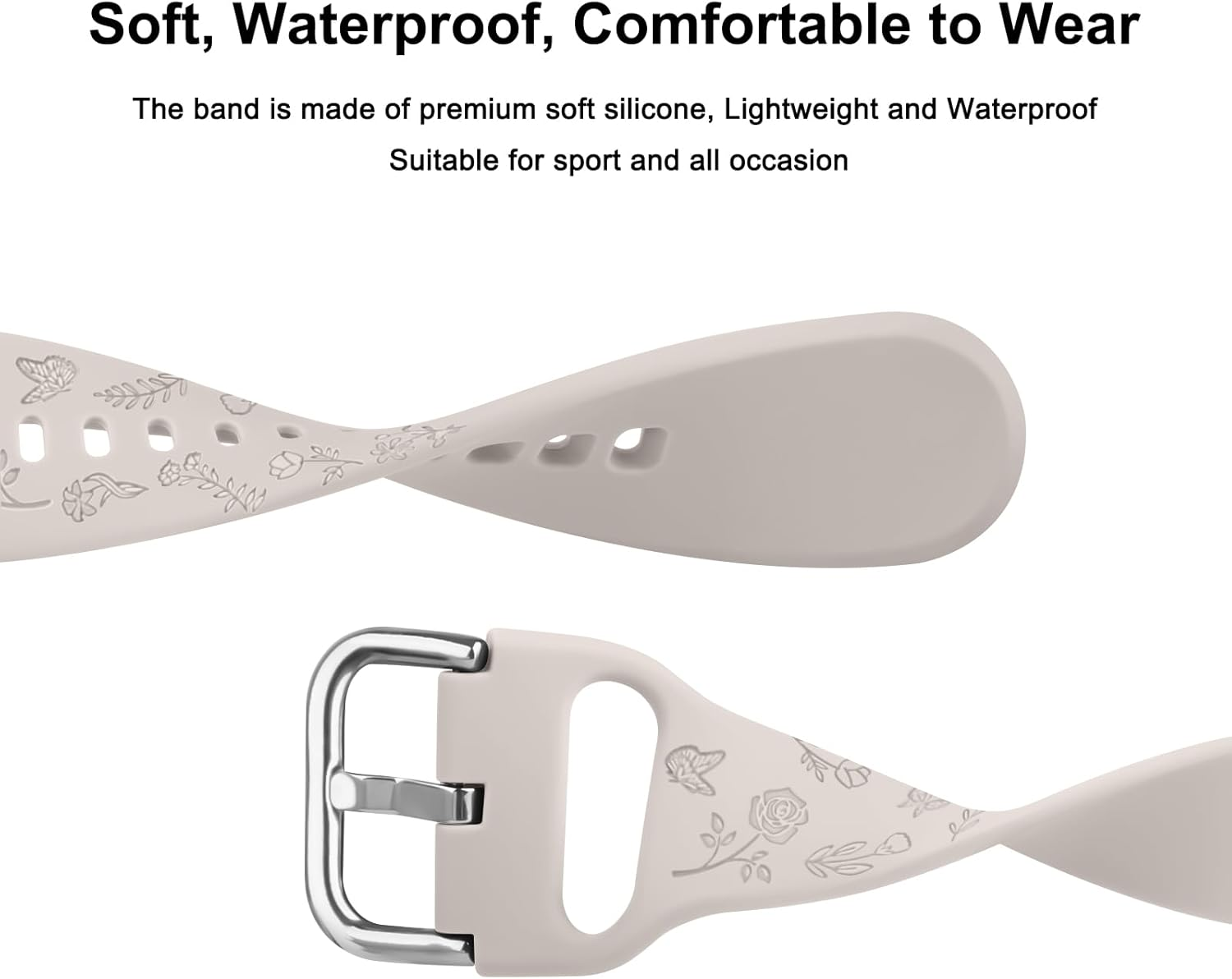 Silicone Strap for Garmin Venu SQ Band, Vivoactive 5 Band/Forerunner 245 Strap, 20Mm Soft Comfortable Sport Wristbands for Garmin Vivoactive 5/3/Venu/Forerunner 645/245 Music