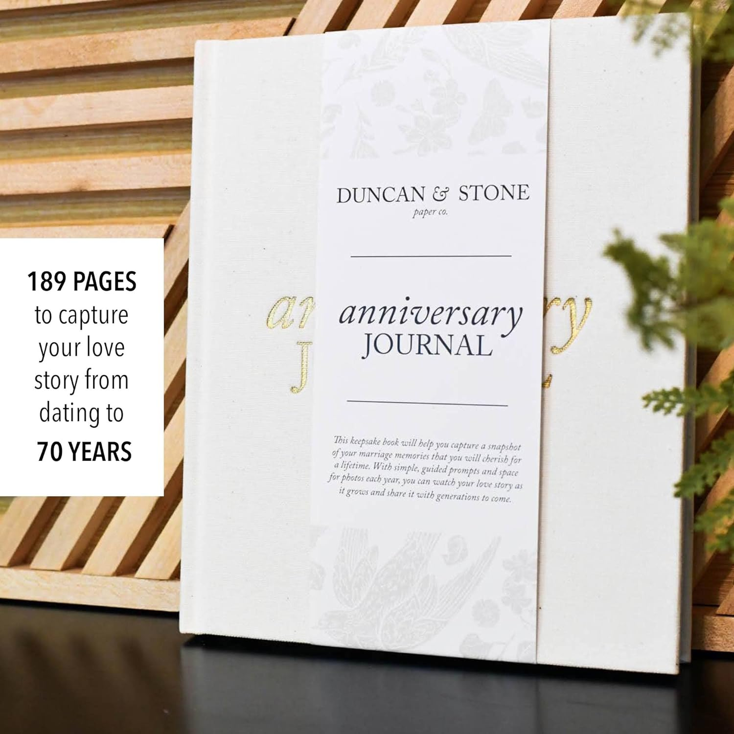 Anniversary Journal by Duncan & Stone - Ivory | Wedding Journal Book for Couples | Marriage Scrapbook Gift | Memory Gifts for Couples | Keepsake for Anniversaries image number 2