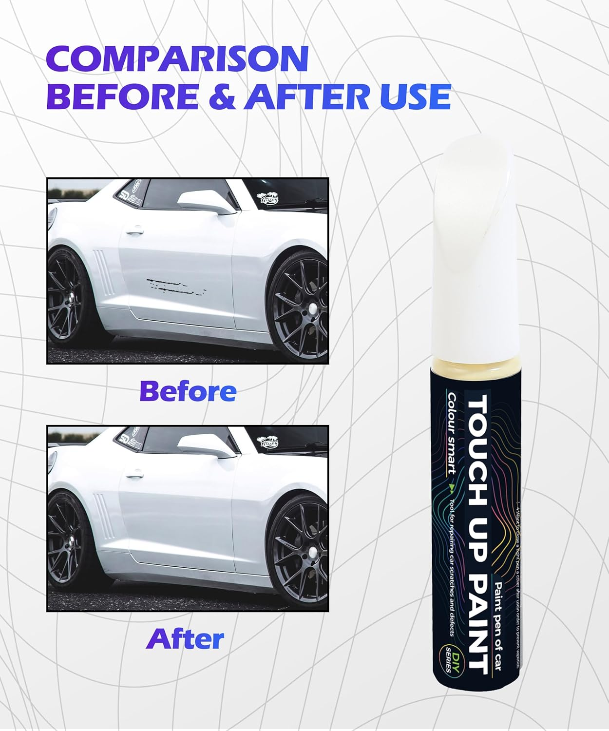 Car Paint Scratch Repair,Touch up Paint for Cars,Car Accessories Car Paint,Car Scratch Repair,Touch up Paint Pen,Car Scratch Remover Pen,Car Touch up Paint Pen for Erase Car Scratches (White)