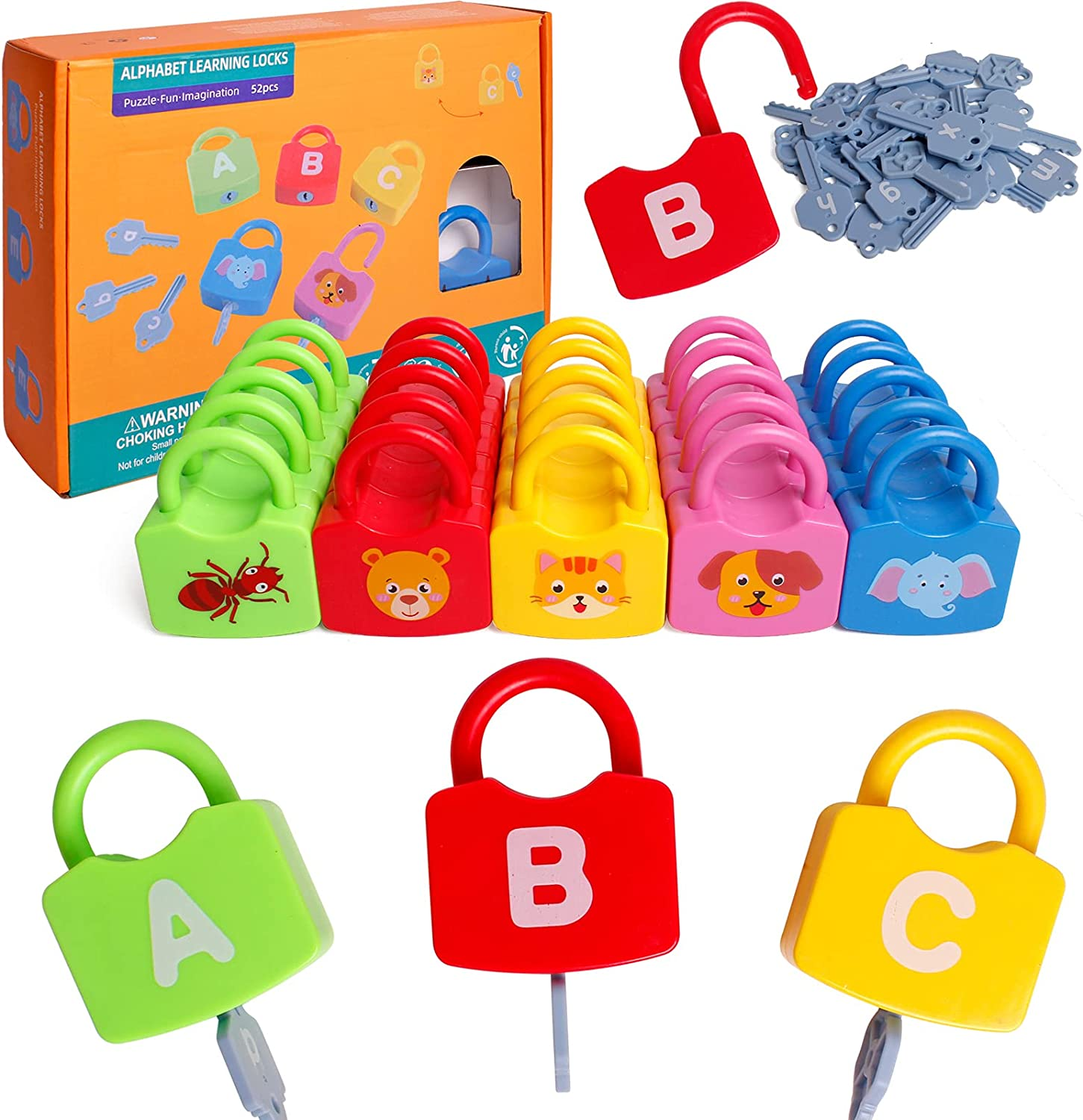Dinhon Kids Learning Locks with Keys Numbers Matching & Counting Montessori Educational Toys for Ages 3 Yrs+ Boys and Girls Preschool Games Gifts image number 3