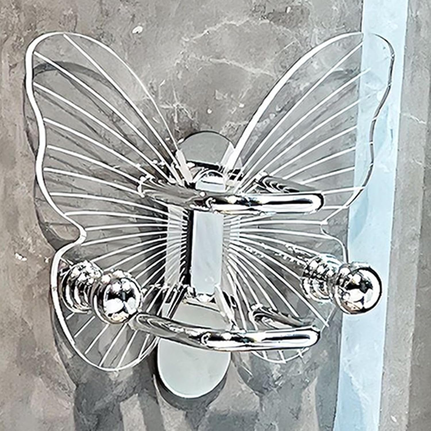 Ceprznvey Hair Brush Holder Wall Mount, Hairband Organizer for Bathroom, Butterfly Shape Hair Ring Organizer Rack for Dressing Tools, Comb Storage Holder image number 4