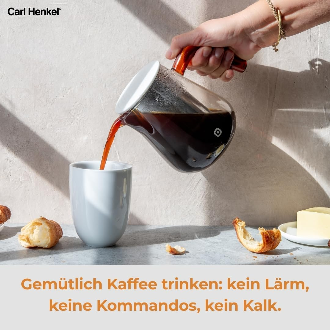 Carl Henkel Arca X-Tract Glass Coffee Pot with Filter 1.0 L Coffee Maker for 4-5 Cups Coffee Maker with Coffee Filter Stainless Steel That Keeps Warm Coffee Maker Cold Brew Coffee Maker image number 6