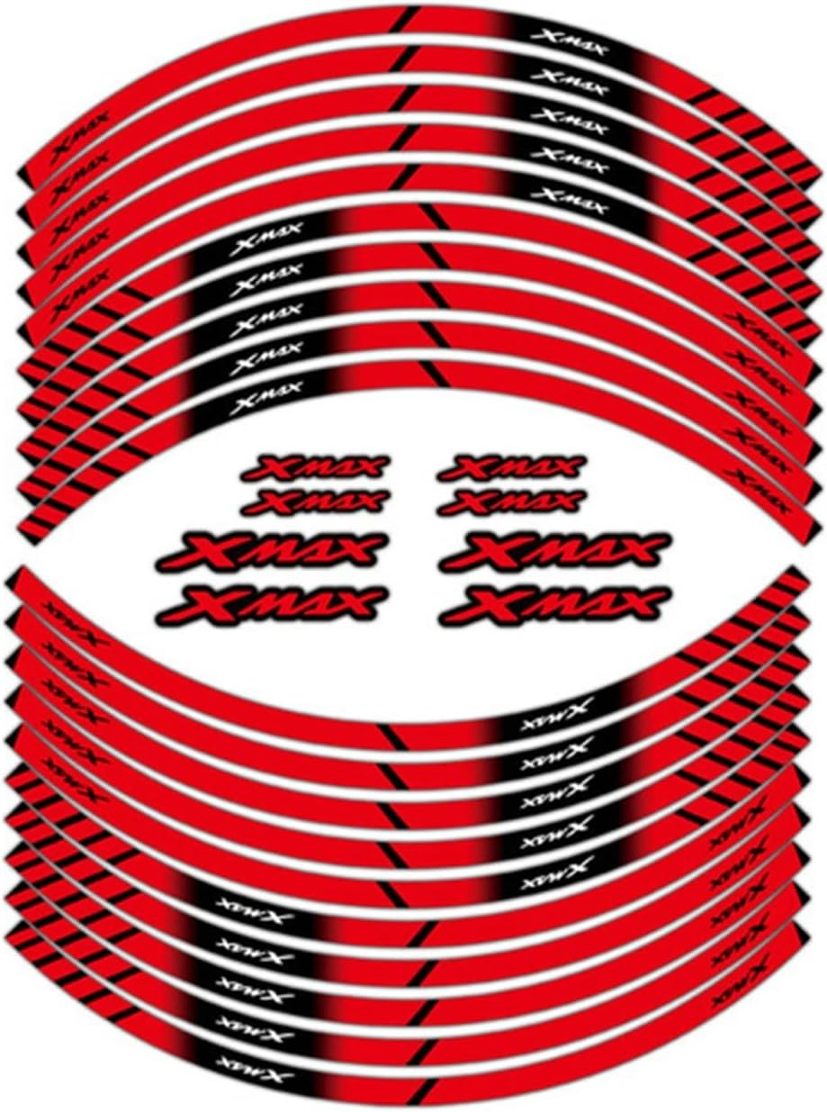 Stickers Motorcycle Inner Wheel Stickers Rim Reflective Decoration Decals Car Accessories for Yamaha Xmax Xmax (Color : Red) image number 2