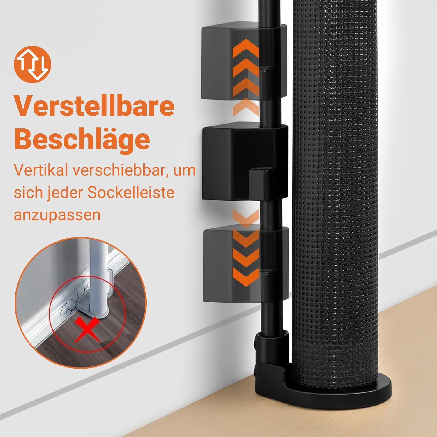 Ycozy 300Cm Retractable Baby Gate for Pet Child with Reinforced Bar Design to Prevent Crawling through 86Cm Tall Mesh Dog Safety Gate for Stairs Doorways Indoor image number 5