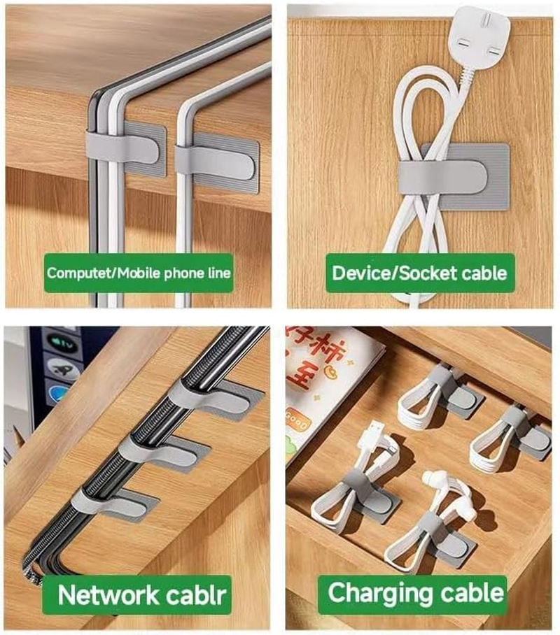 50-Pack Self-Adhesive Cable Ties, Reusable Fastening and Organizing Data Cables, Cable Management Ties, Suitable for Headphones, Mobile Phones, and Electronic Devices under the Table image number 1