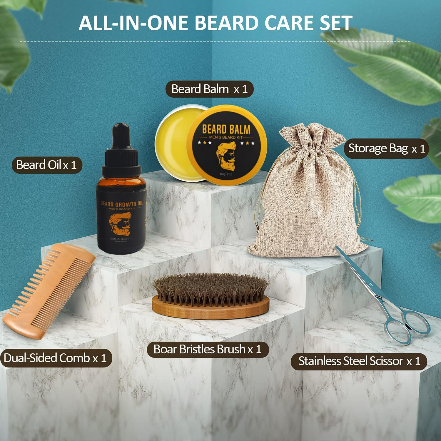 Dad Gifts for Fathers Day, Beard Grooming Kit for Men'S Grooming Routine, Anniversary & Birthday Gifts for Men/Him/Husband/Boyfriend/Brother/Stepdad/Grandpa, from Daughter Wife Kids Son image number 2